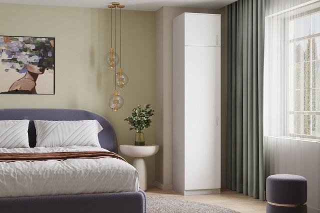 Шкаф распашной Лайт-1 Белье с антресолью Белый