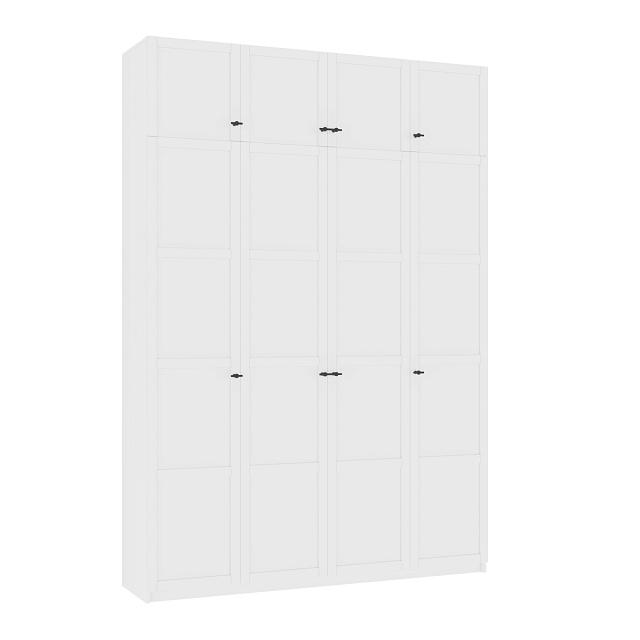 Шкаф распашной Скаген - 4 с антресолью Белый