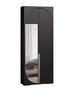 Шкаф распашной Брей - 1.1 с антресолью Черный