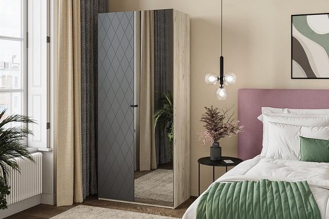 Шкаф распашной Колорадо - 2 с зеркалом МДФ