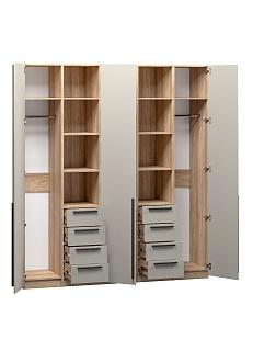 Шкаф распашной Хейсон - 15 Блэквуд Ячменный / Кашемир