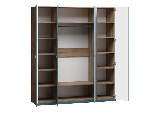 Шкаф распашной Скарабей - 4 МДФ Аквамарин