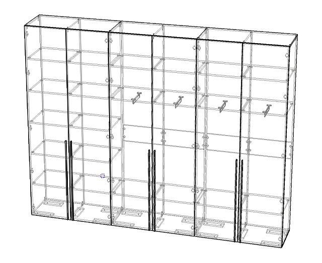 Шкаф распашной Мори - 14 Белый