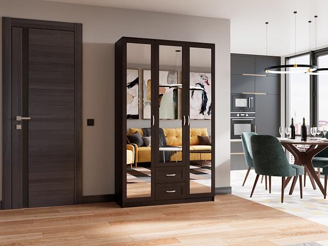 Шкаф распашной Стелла - 3 Венге