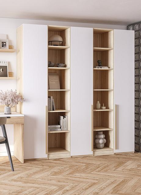 Шкаф распашной Хейсон - 14 Дуб Сонома / Белый