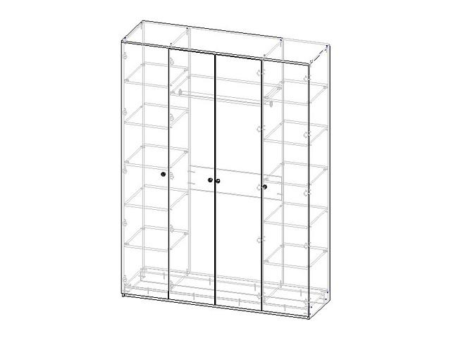 Шкаф распашной Колорадо - 4 с зеркалом МДФ