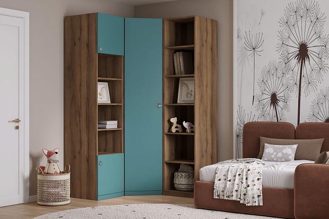 Шкаф угловой Скарабей МДФ Аквамарин