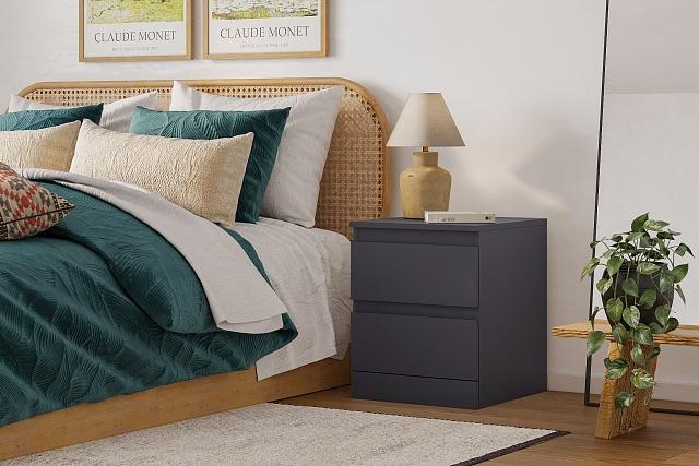 Тумба прикроватная Мальм Графит