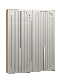 Шкаф распашной Брей - 2 с антресолью Дуб Золотистый / Кашемир