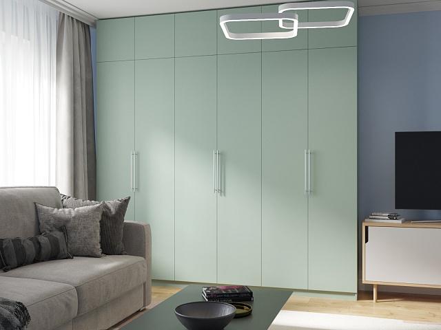 Шкаф распашной Калифорния - 6 с антресолью Пастельный Зеленый