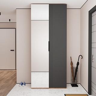 Шкаф распашной Астрис - 2 с зеркалом Графит