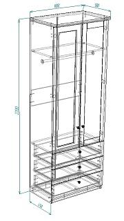 Шкаф распашной София РАХ - 18 МДФ Кашемир
