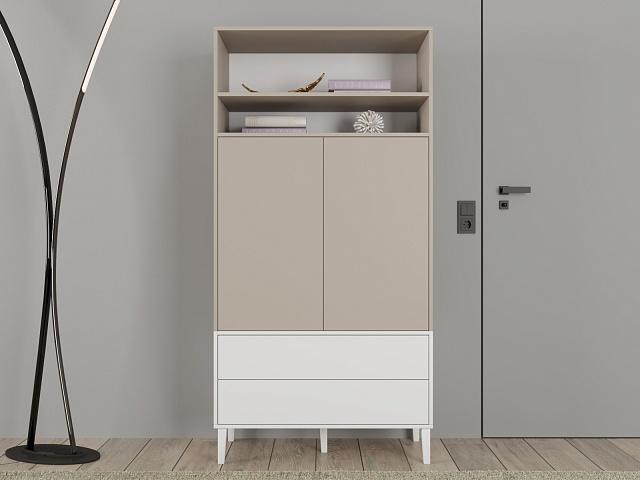 Шкаф распашной Скарлет - 13 Белый / Кашемир