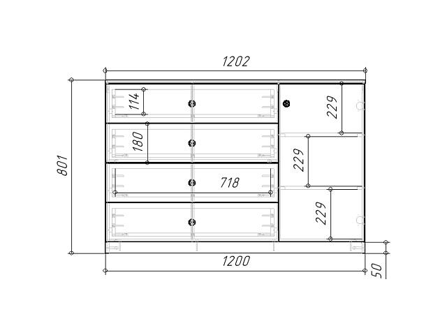 Комод Скарабей - 2 МДФ Аквамарин