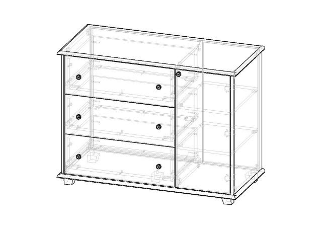 Комод Луиза - 5 МДФ Белый