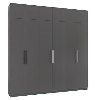 Шкаф распашной Калифорния - 6 с антресолью Графит