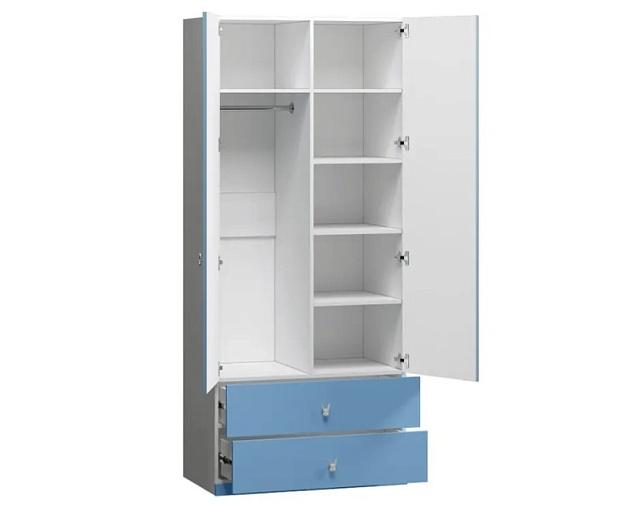 Шкаф распашной Банни - 2.2 МДФ Пастельно-Синий (85мл2)