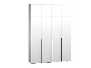 Шкаф распашной Солфорд - 4 с антресолью Белый