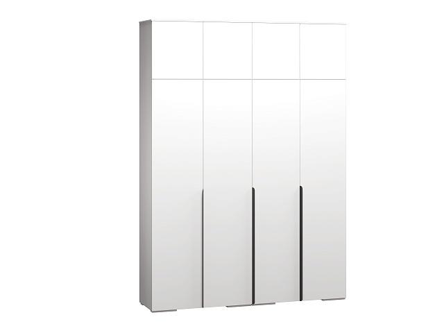 Шкаф распашной Солфорд - 4 с антресолью Белый