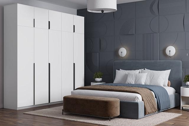 Шкаф распашной Марсель - 5 Белый с антресолью