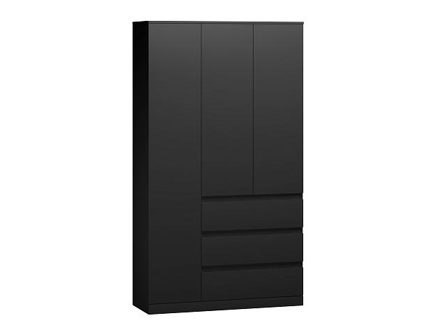 Шкаф распашной Мальм - 3 Черный