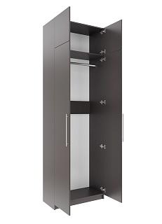 Шкаф распашной Калифорния - 2 с антресолью Графит