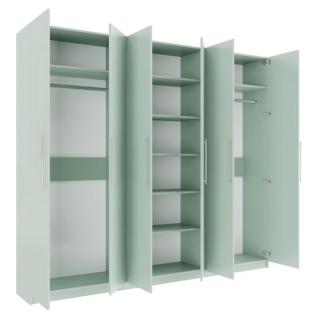 Шкаф распашной Калифорния - 6 Пастельный Зеленый