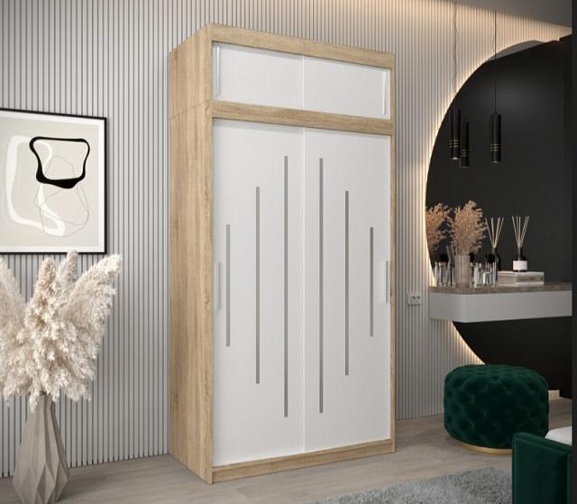 Шкаф-купе Валмиера NEW - 2А Дуб Сонома / Белый