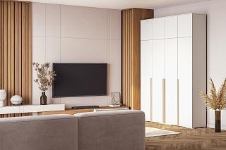 Шкаф распашной Эдинбург - 4 с антресолью Белый