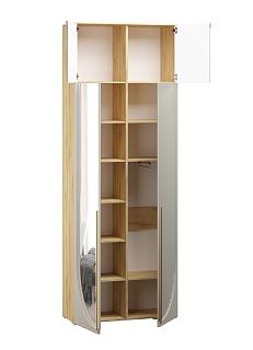 Шкаф распашной Брей - 1.1 с антресолью Дуб Золотистый / Кашемир