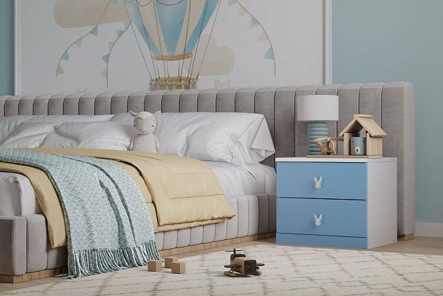 Тумба прикроватная Банни - 3 МДФ Пастельно-Синий