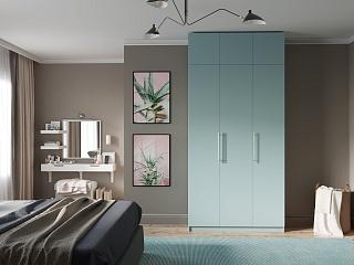 Шкаф распашной Калифорния - 3 с антресолью Сумеречный Голубой