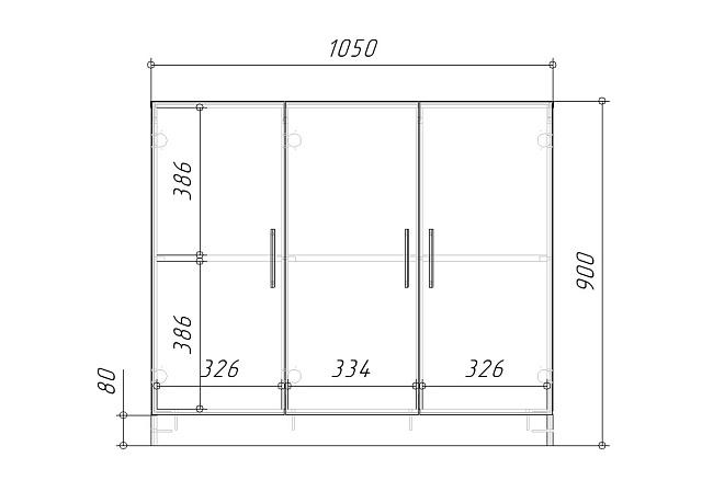 Комод Эверест - 3 МДФ Белый