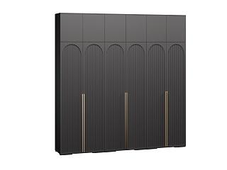 Шкаф распашной Рослин - 6 с антресолью Черный