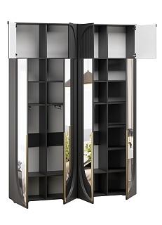 Шкаф распашной Брей - 2.2 с антресолью Черный