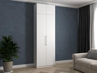 Шкаф распашной Калифорния - 2 с антресолью Белый