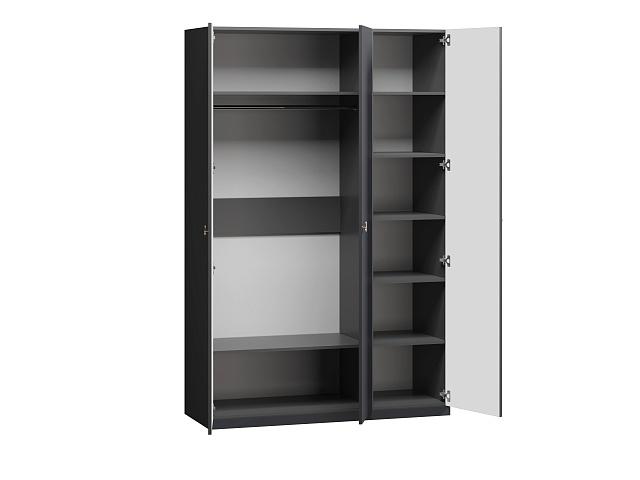 Шкаф распашной Банни - 3 МДФ Черный Агат