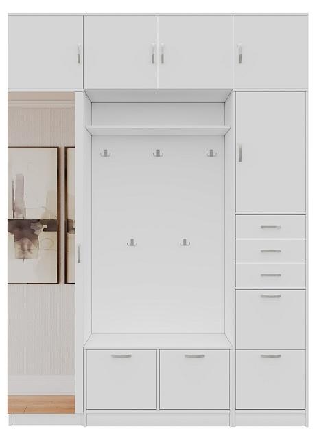 Прихожая Ольга - 8 с антресолью Белый