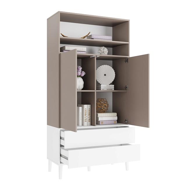 Шкаф распашной Скарлет - 13 Белый / Кашемир