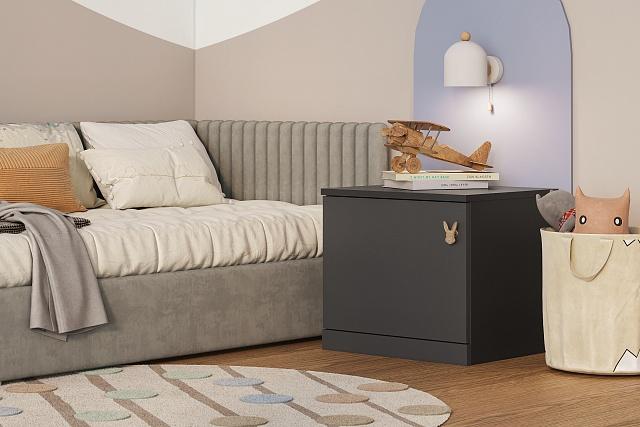 Тумба прикроватная Банни- 1 МДФ Черный Агат