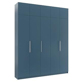 Шкаф распашной Калифорния - 5 с антресолью Альби Полуночно-синий