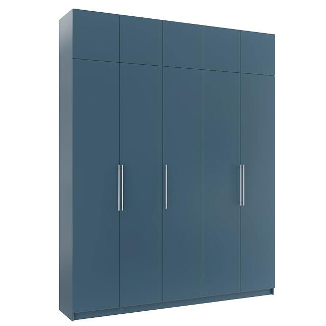 Шкаф распашной Калифорния - 5 с антресолью Альби Полуночно-синий