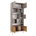 Стеллаж Скарлет - 8 Дуб Золотистый / Кашемир