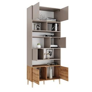 Стеллаж Скарлет - 8 Дуб Золотистый / Кашемир