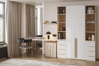 Шкаф распашной Хейсон - 25 Дуб Сонома / Белый