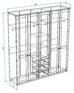 Шкаф распашной София РАХ - 17 МДФ Кашемир