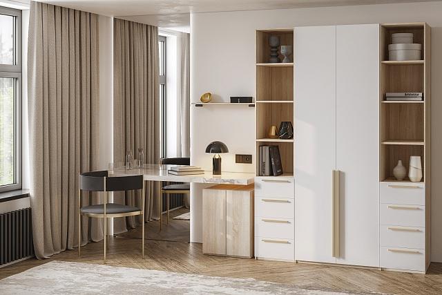 Шкаф распашной Хейсон - 25 Дуб Сонома / Белый