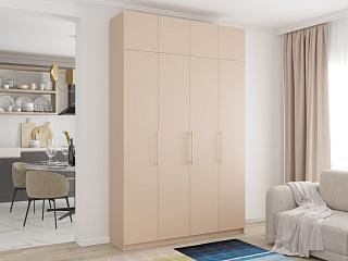 Шкаф распашной Калифорния - 4 с антресолью Сатин