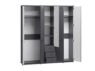 Шкаф распашной София РАХ - 13 МДФ Графит