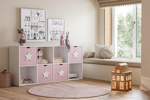 Стеллаж Kids - 3 Розовый Лайт
